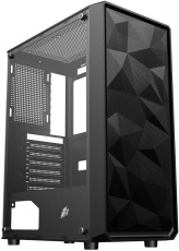 Корпус 1STPLAYER FD3 (FD3-BK-4F1) (без БП, ATX, USB3.0, 4x rainbow LED Fan, black)
