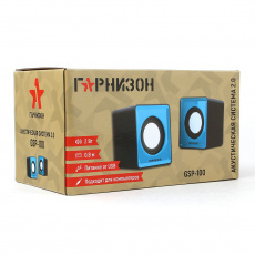 Колонки Гарнизон GSP-100 (2x1W, USB, black-blue)