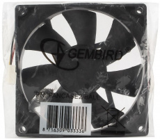 Вентилятор Gembird FANCASE2/BALL (90x90x25mm, ball, 2500rpm, 31dBa, 3pin, black) OEM