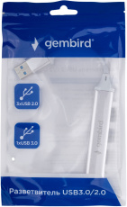 USB 3.0 HUB Gembird UHB-C206 (4 порта, 3x USB2.0, USB3.0, 0.9A, 0.1m, silver)