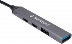 USB 3.1 HUB Gembird UHB-C444 (4 порта, 2xType-C, USB2.0, USB3.0, 0.15m, grey)