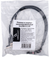 Планка низкопрофильная портов 2*USB2.0 на заднюю панель корпуса (CCUSBRECEPTACLE-LP, 25cm) Cablexpert