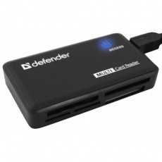 Карт-ридер Defender Optimus (microSD, SDHC, M2, MS, CF, MS Duo, RS-MMC, black, USB2.0)