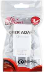 Адаптер питания скоростной Cablexpert MP3A-PC-16 (100-240V - USB, 5V-3А, 9V-2A, 12V-1.5A, 18W, быстрая зарядка, QC3.0, white)