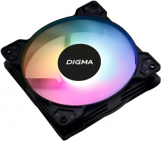 Вентилятор Digma DFAN-FRGB1 (120x120x25mm, Sleeve, 1200rpm, 23dBa, 3+4pin, RGB fixed LED, black-white) RTL