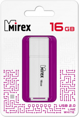 Флеш накопитель USB 2.0 16Gb Mirex Line (white)