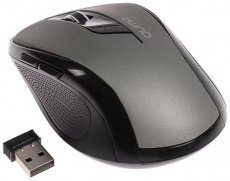 Мышь беспроводная QUMO Office Line Gray M63 (optical, 1600dpi, 2xAAA, black-grey)