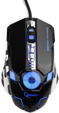 Мышь Gembird MG-530 (USB, optical, 3200dpi, игровая, подсветка, soft-touch, 1.75m, black)
