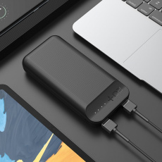 Внешний аккумулятор hoco J52A New joy (литий-полимерный, 20000mAh, 2*USB 2A, вход 2A, black)