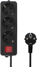 Сетевой удлинитель Гарнизон (EL-NB-G3-B-3, 3 розеток, 3 метра, 10A, black) OEM