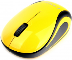 Мышь беспроводная Gembird MUSW-615 (optical, 1200dpi, AAA (нет в комплекте), yellow-black)