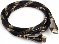 Кабель HDMI (m) - HDMI (m) 2.5m (CCP-HDMI8K-2.5M, 8K, ver.2.1, с позолоченными контактами, нейлоновая оплётка, black) Cablexpert