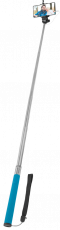 Держатель Monopod для селфи Defender Selfie Master SM-02 (для устройств до 9cm, телескопический (20-98cm), металлический, проводное подключение к смартфону (в разъем для гарнитуры), поддержка iOS и Android, blue)