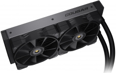 Водяное охлаждение Cougar Poseidon GT240 (1150/1151/1155/1156/1200/1366/1700/2011/2066/TR4/TRX4/FM1/FM2/AM2/AM3/AM4/AM5, Радиатор: Al, Водоблок: Cu, 2 вентилятора: 120mm, 600-2000rpm, <35dBa, 4pin, PWM, Помпа: 3200rpm, 3pin, 250W, ARGB, black) RTL