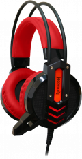 Наушники Redragon CHRONOS (полноразмерные закрытые, c микрофоном, игровые, 2.5m, black-red)