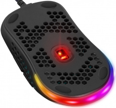 Мышь Defender Shepard GM-620L (USB, optical, 12800dpi, 1000Hz, RGB подсветка, игровая, редактор макросов, эмуляция клавиш клавиатуры, 1.7m, ферритовый фильтр, black)