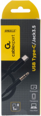 Кабель-переходник USB Type-C (m) - 3.5mm Jack (m) (CCAB-CM35M-1M-B, 1m, black) Cablexpert