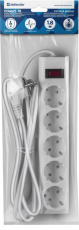 Сетевой фильтр Defender PowerS 18 (5 розеток, 1.8 метра, white) OEM
