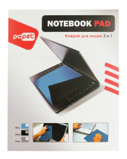 Коврик для мыши PC Pet (HC01, Notebook, микрофибра, для ноутбука, три в одном, чёрный, 300x225x1.2mm)
