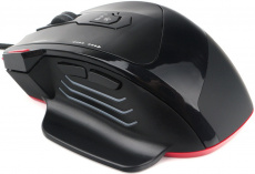 Мышь Гарнизон МИРФАК GM-790G (USB, optical, 3200dpi, игровая, подсветка, soft-touch, 1.5m, black-red)
