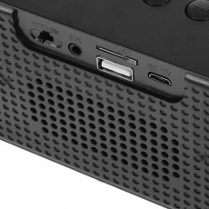 Колонка QUMO Hawk (ВТ 051) (10W, портативная, аккумулятор 1500mAh, до 4 часов работы от батареи, Bluetooth v.5.0, AUX, USB, MicroSD до 32Gb, FM, MP3, подсветка, black)