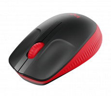 Мышь беспроводная Logitech M190 (optical, 1000dpi, AA, black-red)