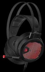 Наушники A4Tech Bloody M620T (полноразмерные закрытые, подключение по USB, с микрофоном, регулятор, игровые, контроллер ToneMaker 7.1 / 2.0 / Smart Gaming, 2m, подсветка, black-red)