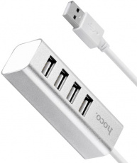 USB 2.0 HUB hoco HB1 (4 порта, dark aluminum)