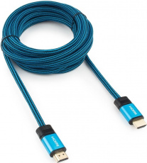 Кабель HDMI (m) - HDMI (m) 4.5m (CC-G-HDMI01-4.5M, 4K, ver.1.4, с позолоченными контактами, тканевая оплётка, black-blue) Cablexpert