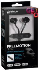 Гарнитура Defender FreeMotion B655 (затычки, беспроводная, Bluetooth 4.1, с микрофоном, до 4 часов работы от батареи, black)