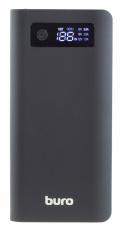 Внешний аккумулятор Buro RB-20000-LCD-QC3.0-I&0 (литий-ионный, 20000mAh, 3*USB - 1.5-3A max, вход 1.5-3А, black-grey)
