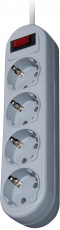 Сетевой фильтр Defender ES Lite (4 розетки, 1.8 метра, 10A, grey) RTL