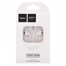 Наушники hoco M1 Original Series (вкладыши, для мобильных устройств, с микрофоном, 1.2m, white)