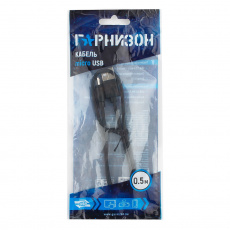 Кабель USB 2.0 Am - micro USB 0.5m (GCC-mUSB2-AMBM-0.5M, black) Гарнизон