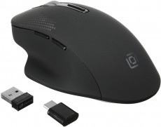 Мышь беспроводная Oklick 636LWC (optical, 1600dpi, аккумулятор, подсветка, soft-touch, black)