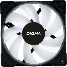 Вентилятор Digma DFAN-FRGB1 (120x120x25mm, Sleeve, 1200rpm, 23dBa, 3+4pin, RGB fixed LED, black-white) RTL