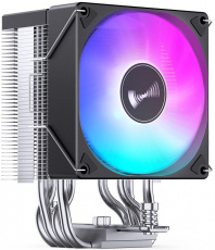Вентилятор JONSBO CR-1400 EVO Color (1150/1151/1155/1200/1700/AM4/AM5, 92mm, Hydro, Al, 800-2200rpm, 22-34dBa, 4 тепловые трубки, DTH, 4pin, PWM, rainbow LED, 130W, black) RTL