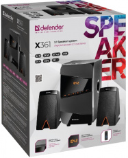 Колонки Defender X361 (36W, Bluetooth 5.0, ПДУ, FM, USB, SD, MP3, black)
