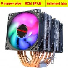 Вентилятор Coolangel (1150/1151/1155/1156/1200/1366/775/FM1/FM2/AM3/AM4, 3x92mm, Hydro, 800-2000rpm, 15-25dBa, 6 тепловых трубок, 4pin, fixed LED, 180W) RTL