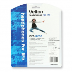Наушники Velton VLT-HV82 (накладные закрытые, с микрофоном, 1.8m, black-silver)