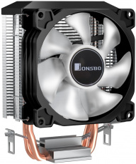 Вентилятор JONSBO CR-1200E (1150/1151/1155/1156/1200/1700/775/FM1/FM2/AM2/AM3/AM4/AM5, 92mm, Al, 2000rpm, 27dBa, 2 тепловые трубки, DTH, 3pin, 95W, rainbow LED, black) RTL