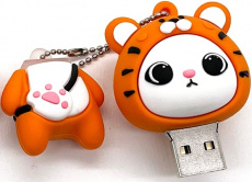 Флеш накопитель - Брелок USB 2.0 32Gb (Симпатичный тигрёнок)