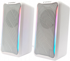 Колонки Gembird SPK-305-W (10W, USB, RGB подсветка, 1.25m, white)
