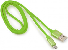 Кабель USB 2.0 Am - micro USB 1.0m (CC-S-mUSB01Gn-1M, серия Silver, green) Cablexpert