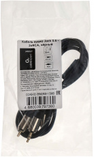 Кабель Jack 3.5 (m) --> 3 RCA (m), 1.5m (CCAB-02-35M2RM-1.5MB, медь, экранированный, black) Cablexpert