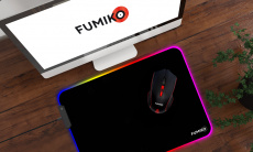 Коврик для мыши FUMIKO (FMP05-01, тканевый на резиновой основе, игровой, RGB подсветка, 350x250x3mm)