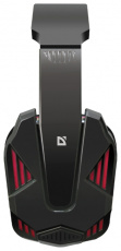 Наушники Defender Warhead G-260 (накладные закрытые, c микрофоном, игровые, 1.8m, промо-код "War Thunder", black-red)