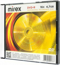 Диск DVD-R Mirex (4,7Gb, 16x, 1шт., Slim Case)