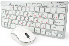 Клавиатура+мышь беспроводные Gembird KBS-7001 (white-silver)