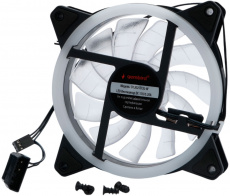 Вентилятор Gembird D12025S12L-W (120x120x25mm, Hydro, 1200rpm, 21dBa, 3+4pin, white LED, black-white) RTL